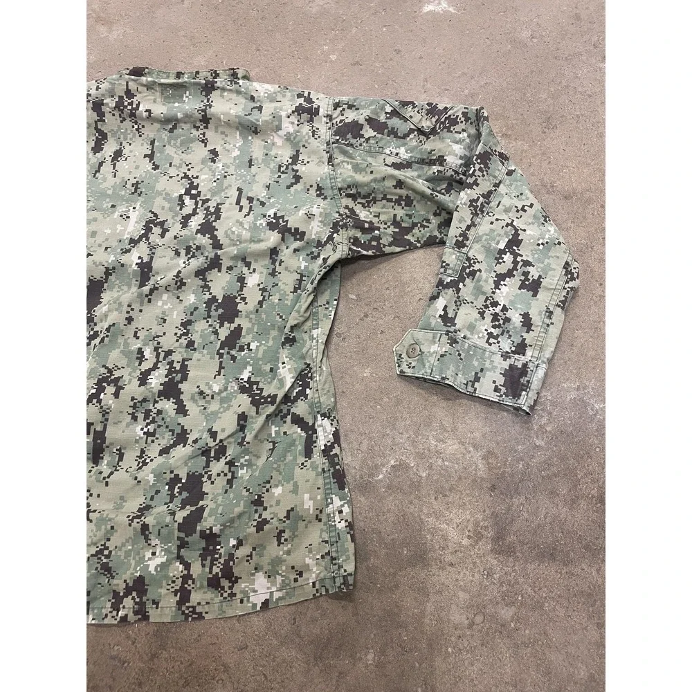 U.S. Navy Jacket Mens LT Green Digital‎ Camo Military Utility Cotton Ripstop